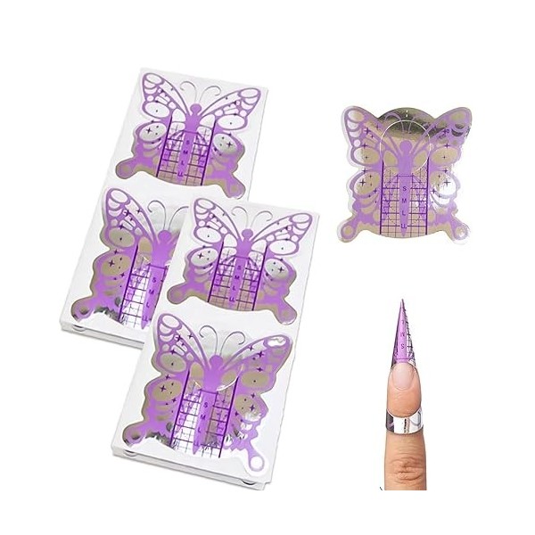 KALUROIL 200 PCS Chablon Ongle - Chablons et Formes pour Ongles en Gel Acrylique ou UV - Papier Auto-Adhésif avec Numéros pou