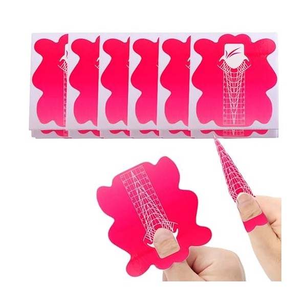 TSUWNO Kit de 100 Formes dongles Auto-adhésives en Papier : idéales pour Prolonger et Construire des Ongles en Gel, en Acryl