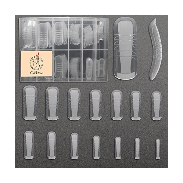 C12rtive Lot de 10 pinces à ongles en plastique transparent pour construire rapidement des formes et des pointes dongles - D