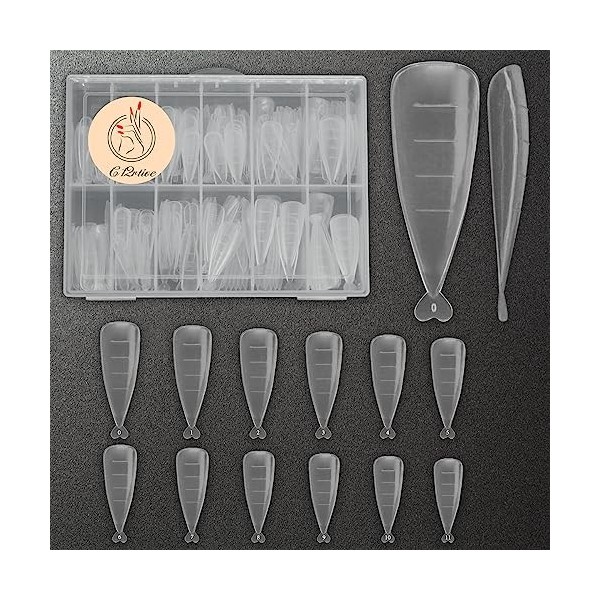 C12rtive Lot de 10 pinces à ongles en plastique transparent pour construire rapidement des formes et des pointes dongles - D