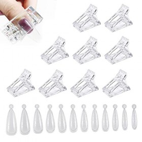 MaikcQ Kit doutils dextension dongles, 120 moules à ongles à double forme avec 10 clips transparents pour fixation de manu