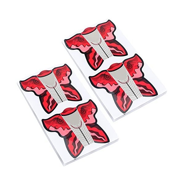 Lot de 160 formes dongles en forme de papillon pour nail art acrylique gel UV rouge 