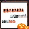 SINLOV Lot de 24 faux ongles carrés à couverture complète pour Halloween - Œil en toile daraignée moyenne - Faux ongles bril