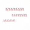 SINLOV Lot de 24 faux ongles ovales à paillettes en forme damande - Rose dégradé - Faux ongles français - Impression sur ong
