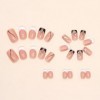 SINLOV Lot de 24 faux ongles carrés rose nude longs à presser sur les ongles français en cristal brillant à paillettes pour f