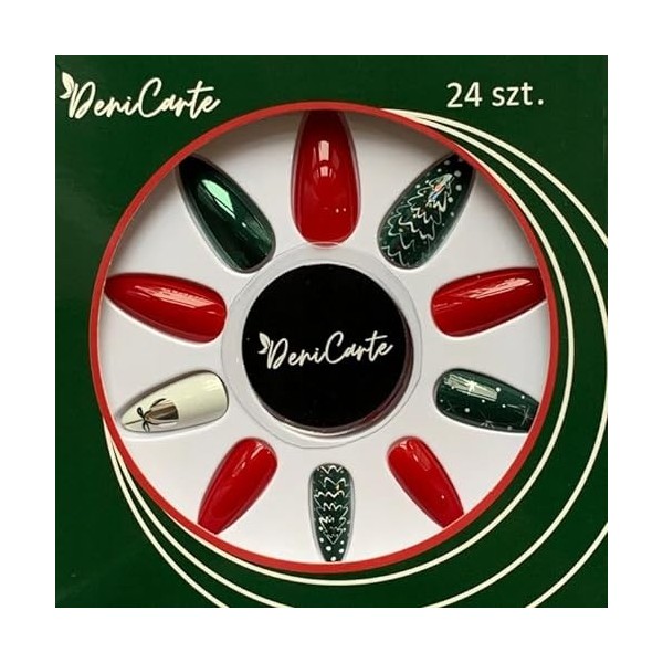 Ongles artificiels ongles de Noël hiver Deni Carte