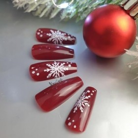 Ongles artificiels ongles de Noël hiver Deni Carte