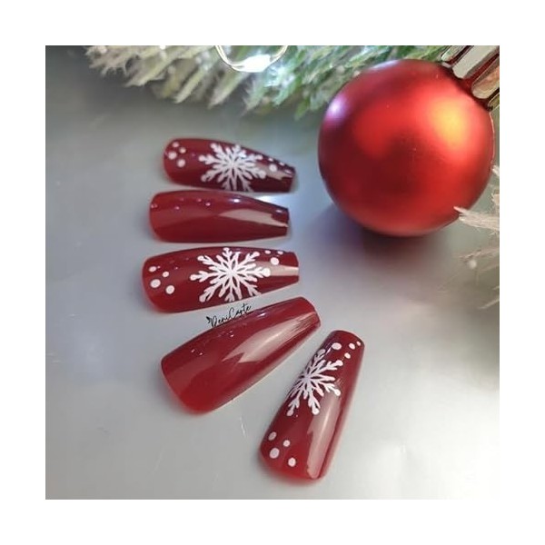 Ongles artificiels ongles de Noël hiver Deni Carte