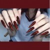 Brishow Faux ongles Halloween décoration sang rouge pressé on ongles Ballerina acrylique Long faux ongles fake nails 24 pièce