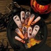 Brishow Faux ongles Halloween décoration citrouille pressé on ongles Araignées Ballerina acrylique long faux ongles 24 pièces