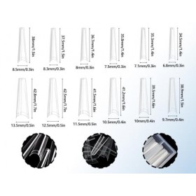 240 pièces de faux ongles transparents, ensemble de faux ongles extra longs de 12 tailles, couverture complète à presser, poi