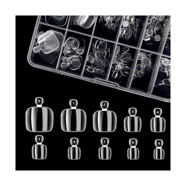 Lot de 120 Pcs 10 Tailles Clear Faux orteil, artificielle Fullsize, Faux Ongles dOrteil Ongle