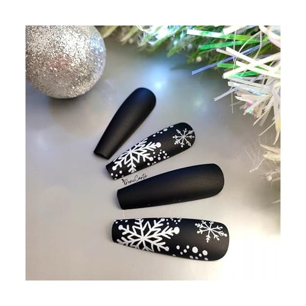 Ongles artificiels ongles de Noël hiver Deni Carte