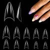 LEA-SHALL 500 Pièces Faux Ongles Capsules Amande Court Gel pour Nail Art, 10 Tailles Stiletto Capsule French Americaine Manuc