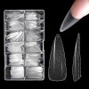 LEA-SHALL 500 Pièces Faux Ongles Capsules Amande Court Gel pour Nail Art, 10 Tailles Stiletto Capsule French Americaine Manuc