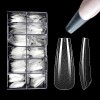 LEA-SHALL 500 Pièces Faux Ongles Capsules Amande Court Gel pour Nail Art, 10 Tailles Stiletto Capsule French Americaine Manuc