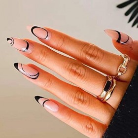 Faux ongles French manucure salon ongles ligne motif faux ongles manucure pour filles et femmes