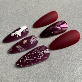 Ongles artificiels ongles de Noël hiver Deni Carte