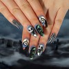 Brishaw Coffin faux ongles Halloween décoration Ghost Press on Nails grave noctlucent Stick on Nails Ballerina acryliques fau