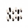 Lot de 24 faux ongles longs noirs à coller sur les ongles à presser - Faux ongles amovibles - Accessoires de maquillage dHal