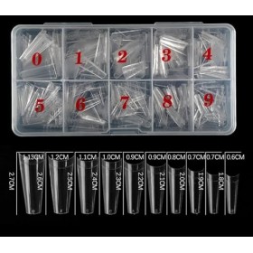 Lot de 500 faux ongles longs en acrylique transparent pour femmes et filles