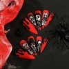 Brishow Faux ongles Halloween décoration squelette pressé on ongles Ballerina acrylique sang rouge faux ongles 24 pièces femm