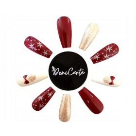 Ongles artificiels ongles de Noël hiver Deni Carte