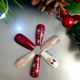 Ongles artificiels ongles de Noël hiver Deni Carte