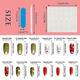 NICENEEDED 24 PCS Presse aux Amandes de Noël Sur les Ongles pour les Femmes, Faux Ongles Ovales Longs en Acrylique Brillant à