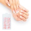 120 Pièces Faux Ongles Français Ongles Artificiels Kit de Faux Ongles Français Blanc,Nude Fake Nails Faux ongles,French Cresc