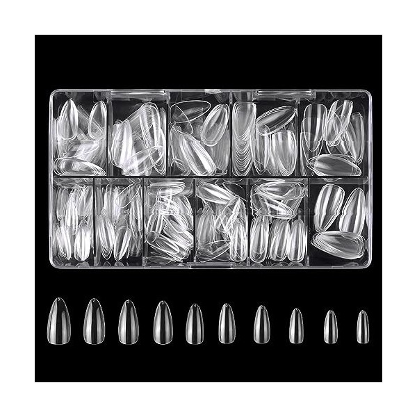 JOCXZI Faux ongles et capsules,500pcs faux ongles acrylique faux ongles ensembles avec boîte de rangement pour salon de manuc