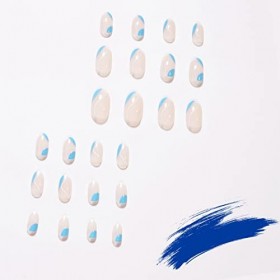 Faux ongles à presser en acrylique coloré à pointes moyennes pour femmes et filles A 