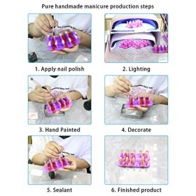 Slymeay Lot de 10 faux ongles en forme de cercueil avec strass rose - Pour femmes et filles - Blush pur - M