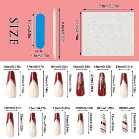 Niceneeded 24pcs long cercueil de Noël faux clous, French flocon de neige Stripe Design boutons pression, couverture complète