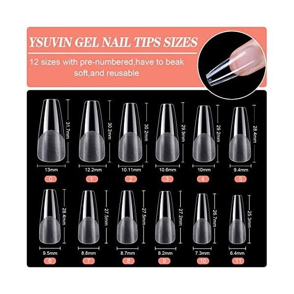 YSUVIN 240PCS Capsules Ongles, Pose Américaine Ongles Capsules Doux Résistance à La Rupture Artificiel Faux Ongles Pour Proth