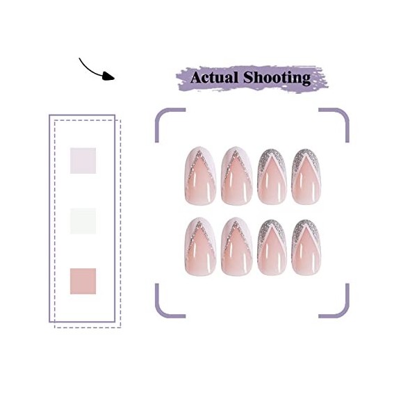 Faux ongles blancs à presser courts - Faux ongles naturels et amovibles - Couvrance complète - Longue durée - Couvrance compl