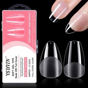 YSUVIN Capsule Americaine Ongle, 240PCS Amandes+Cercueil Court Artificiel Extension Faux Ongles Pose Americaine Couverture 