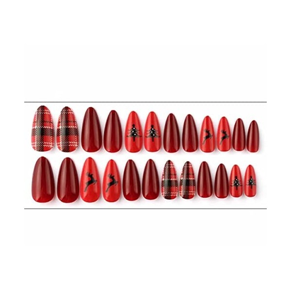 Eidoct Lot de 24 faux ongles de Noël en acrylique pour femmes et filles style A 