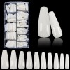 Lot de 500 extensions dongles en acrylique - 10 tailles - Pour salon de manucure et nail art à domicile ongles ovales court