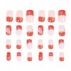 Lurrose Lot de 24 faux ongles avec motif flocon de neige