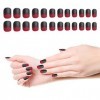 ALLY-MAGIC Y8-YGHZJP Faux ongles mats en forme de cercueil avec limes à ongles et bâton en bois pour femme Noir et rouge