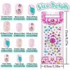 VZXQX Faux Ongles pour Enfants, 96 Pièces Appuyez sur Faux Ongles Enfant Fille avec Autocollants Strass, Artificiels Pré-coll