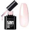 TOMICCA Gel Construction Ongle UV, Builder Gel 5 en 1 15ml, Gummy Base Pose Americaine,UV/LED Gel Ongles pour Nail Extension,