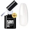 TOMICCA Gel Construction Ongle UV, Builder Gel 5 en 1 15ml, Gummy Base Pose Americaine,UV/LED Gel Ongles pour Nail Extension,