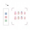 OKAQEE Lot de 12 faux ongles bleus à presser - Rose brillant - Couverture complète - Pour femmes et filles - Usage quotidien 