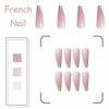 Lot de faux ongles courts à presser, lignes ondulées noires, amande avec onglets adhésifs, couverture complète des ongles pou