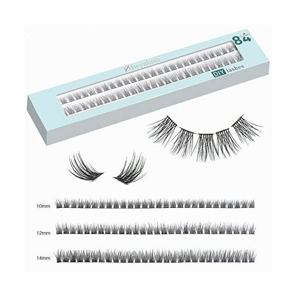 Faux Cils Individuel Faux Cils Extension de Cils Thin Band 100% Handmade Cils 3D Effet Naturel Réutilisables Cils Volume Clus