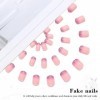 Vatocu Lot de 24 faux ongles carrés courts roses à paillettes pour femmes et filles