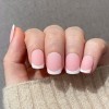 NOVO OVO Extra Réel Court Carré Oval rose clair blanc français pointe épaisse Faux ongles à coller BUBBLEGUM rose mat notes d