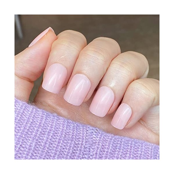 NOVO OVO Extra Réel Court Carré Oval Nude Rose Pâle Solide Couleur Pure Épais Faux ongles à coller LITERALLY ACRYLIC LIKE Elé